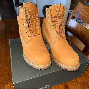 Men’s Size 12 Timberland Premium 6in Waterproof Boot Wheat Nubuck